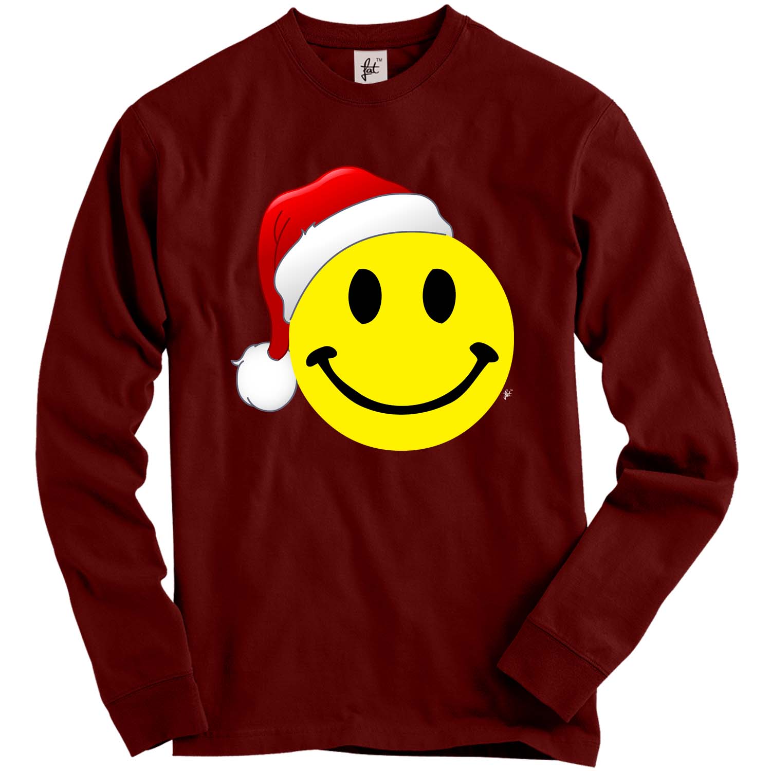 retro smiley face wears santa hat merry christmas adult christmas smiley faces christmas